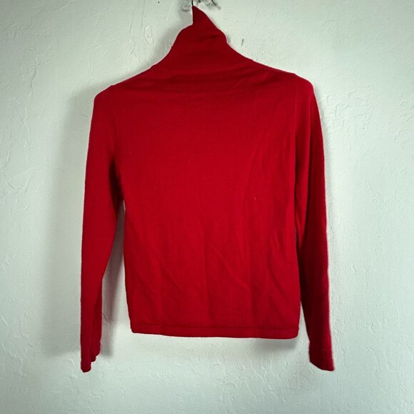 Classiques Entier Womens Red Extrafine Merino Wool Turtleneck Sweater Small - Picture 2 of 7